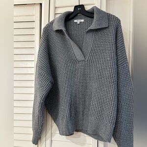 Madewell Gray Knit Collared Sweater